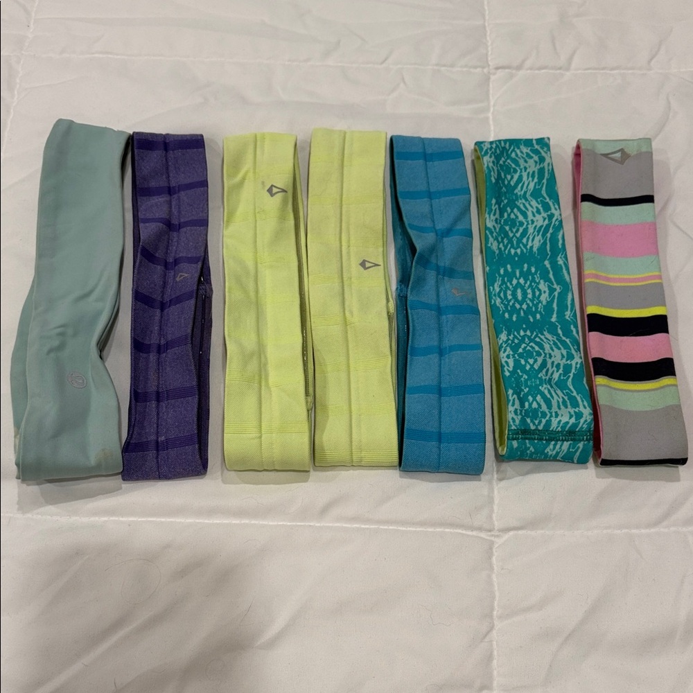 Ivivva and Lululemon Athletic Head Bands Colorful Hair Accessories | Set of 7